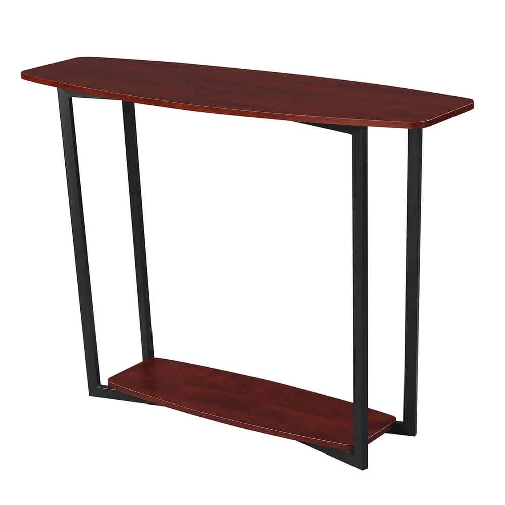 Graystone 48 in. Cherry/Black Frame Standard Rectangle Console Table with Shelves by Convenience Concepts 3 Graystone 48 in. Cherry/Black Frame Standard Rectangle Console Table with Shelves by Convenience Concepts