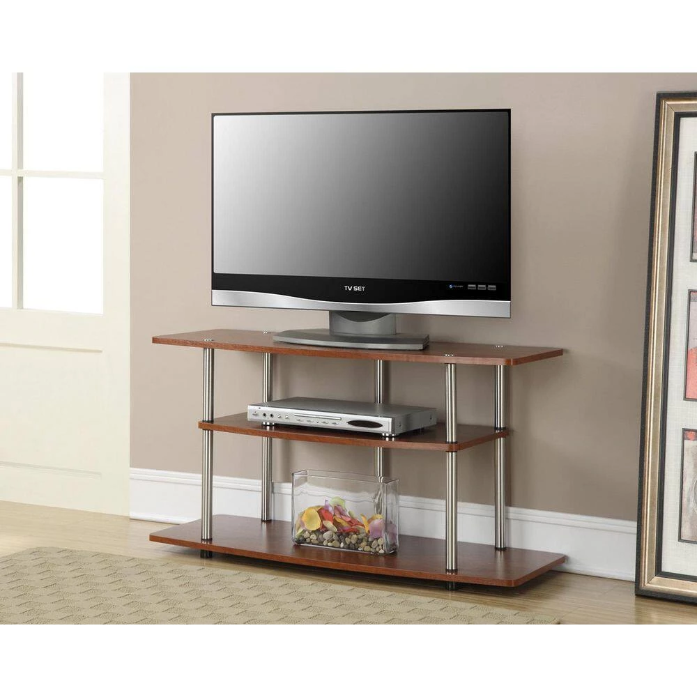 Designs2Go 42 in. Cherry Particle Board TV Stand 42 in. with Cable Management by Convenience Concepts 6 Designs2Go 42 in. Cherry Particle Board TV Stand 42 in. with Cable Management by Convenience Concepts - Image 4