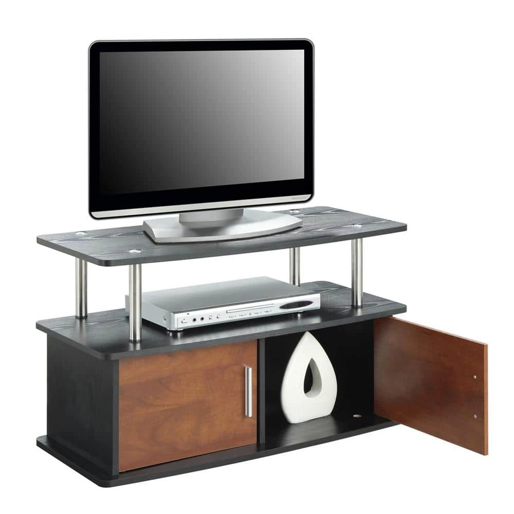 36 in. Cherry Particle Board TV Stand 36 in. with Doors by Convenience Concepts 4 36 in. Cherry Particle Board TV Stand 36 in. with Doors by Convenience Concepts - Image 2