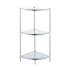 Royal Crest 35.5 in. H Chrome/Glass Metal 3-Shelf Corner Bookcase by Convenience Concepts -Cheap Convenience Concepts Store chrome convenience concepts bookcases bookshelves s11 145 64 1000