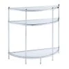 Royal Crest 30.75in Chrome Standard Height Half-Circle Glass Top Console Table with 3-Tiers by Convenience Concepts 2 Royal Crest 30.75in Chrome Standard Height Half-Circle Glass Top Console Table with 3-Tiers by Convenience Concepts -Cheap Convenience Concepts Store chrome convenience concepts console tables s11 141 64 1000