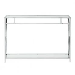 Oxford 42 in. Chrome Standard Height Rectangular Glass Top Console Table with Shelf by Convenience Concepts 11 Oxford 42 in. Chrome Standard Height Rectangular Glass Top Console Table with Shelf by Convenience Concepts -Cheap Convenience Concepts Store chrome convenience concepts console tables s14 126 4f 1000