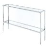 Nadia 48 in. Clear/Chrome Standard Rectangle Glass Console Table with Storage by Convenience Concepts 1 Nadia 48 in. Clear/Chrome Standard Rectangle Glass Console Table with Storage by Convenience Concepts -Cheap Convenience Concepts Store clear glass chromed metal convenience concepts console tables s14 123 64 1000