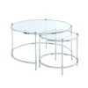 Royal Crest 2-Piece 34 in. Clear/Chromed Medium Square Glass Coffee Table Set with Nesting Tables by Convenience Concepts -Cheap Convenience Concepts Store clear glass chromed metal convenience concepts nesting tables s11 159 64 1000