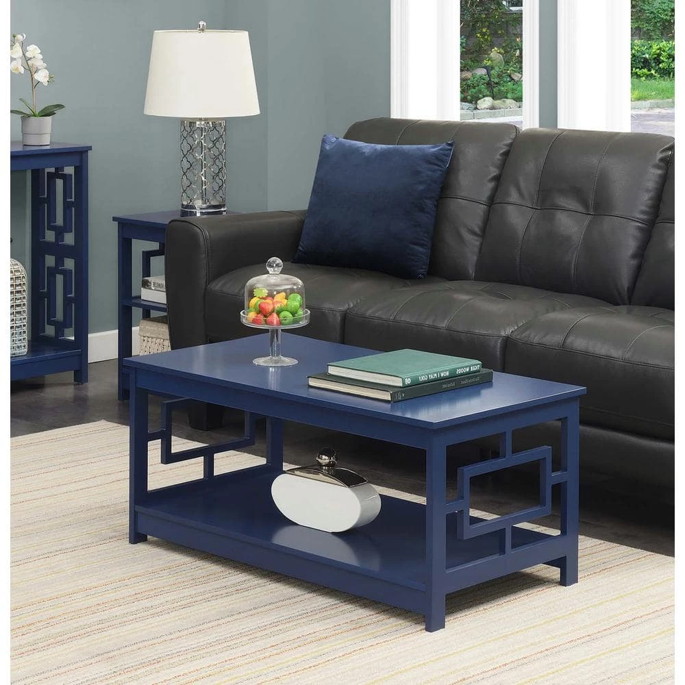 Town Square 39.25 in Cobalt Blue 18 in. Rectangular MDF Coffee Table with Shelf by Convenience Concepts 8 Town Square 39.25 in Cobalt Blue 18 in. Rectangular MDF Coffee Table with Shelf by Convenience Concepts - Image 6