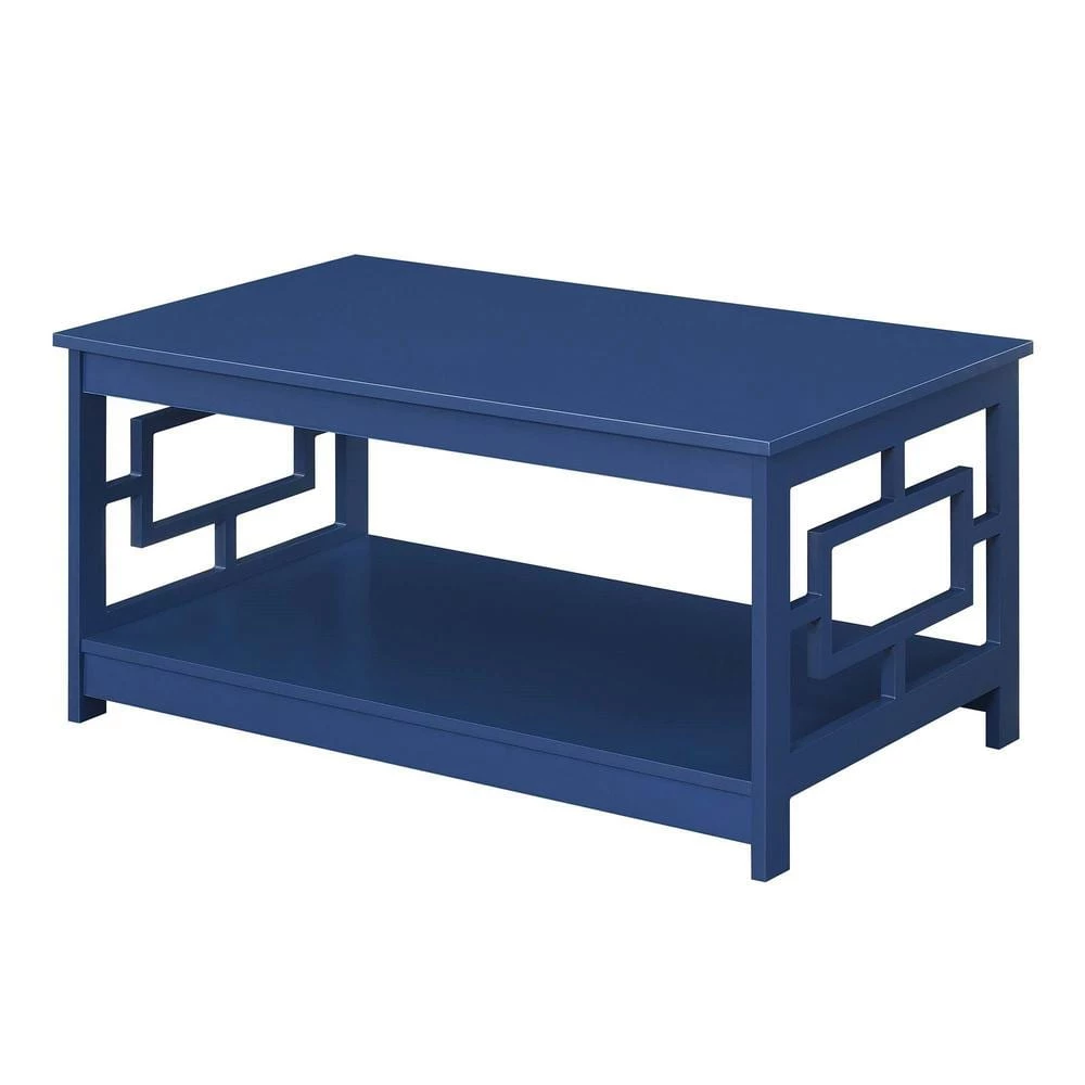 Town Square 39.25 in Cobalt Blue 18 in. Rectangular MDF Coffee Table with Shelf by Convenience Concepts 3 Town Square 39.25 in Cobalt Blue 18 in. Rectangular MDF Coffee Table with Shelf by Convenience Concepts