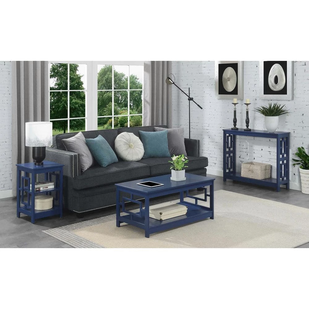 Town Square 39.25 in Cobalt Blue 18 in. Rectangular MDF Coffee Table with Shelf by Convenience Concepts 7 Town Square 39.25 in Cobalt Blue 18 in. Rectangular MDF Coffee Table with Shelf by Convenience Concepts - Image 5