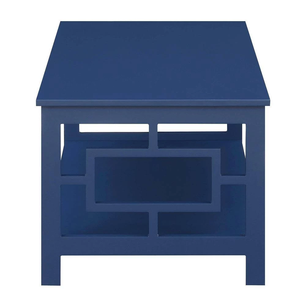 Town Square 39.25 in Cobalt Blue 18 in. Rectangular MDF Coffee Table with Shelf by Convenience Concepts 4 Town Square 39.25 in Cobalt Blue 18 in. Rectangular MDF Coffee Table with Shelf by Convenience Concepts - Image 2