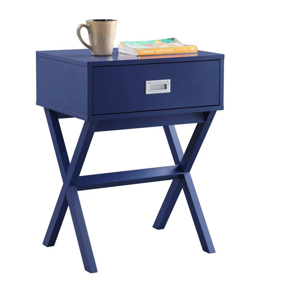 Designs2Go Landon 19 in. Cobalt Blue Standard Rectangle Wood End Table with 1-Drawer by Convenience Concepts 9 Designs2Go Landon 19 in. Cobalt Blue Standard Rectangle Wood End Table with 1-Drawer by Convenience Concepts - Image 7