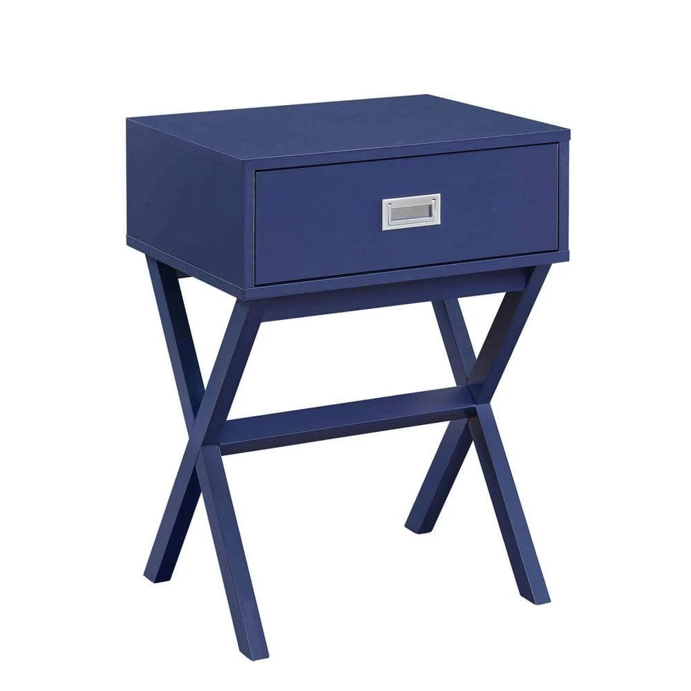 Designs2Go Landon 19 in. Cobalt Blue Standard Rectangle Wood End Table with 1-Drawer by Convenience Concepts 3 Designs2Go Landon 19 in. Cobalt Blue Standard Rectangle Wood End Table with 1-Drawer by Convenience Concepts