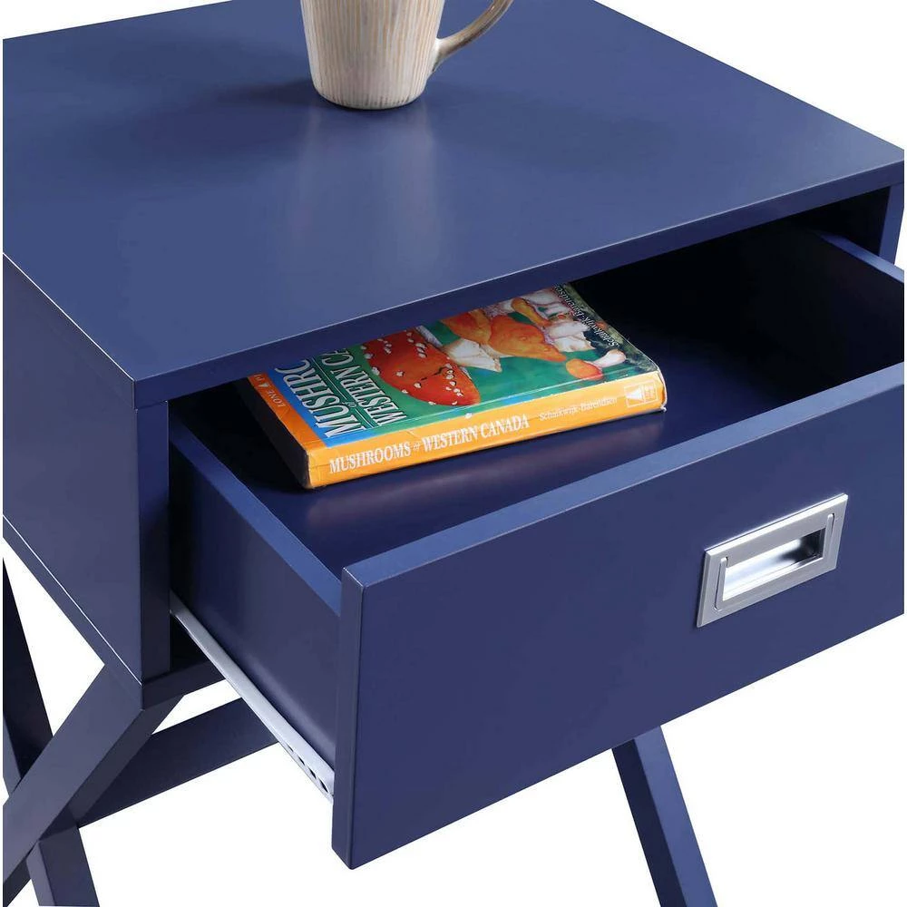 Designs2Go Landon 19 in. Cobalt Blue Standard Rectangle Wood End Table with 1-Drawer by Convenience Concepts 7 Designs2Go Landon 19 in. Cobalt Blue Standard Rectangle Wood End Table with 1-Drawer by Convenience Concepts - Image 5