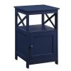 Oxford 16 in. Cobalt Blue Standard Height Square Wood Top End Table with Storage Cabinet and Shelf by Convenience Concepts 1 Oxford 16 in. Cobalt Blue Standard Height Square Wood Top End Table with Storage Cabinet and Shelf by Convenience Concepts -Cheap Convenience Concepts Store cobalt blue convenience concepts end side tables s20 379 64 1000