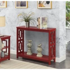 Town Square 39.5 in. Cranberry Red 31.75 in. Rectangle Wood Console Table with Shelf by Convenience Concepts 17 Town Square 39.5 in. Cranberry Red 31.75 in. Rectangle Wood Console Table with Shelf by Convenience Concepts -Cheap Convenience Concepts Store cranberry red convenience concepts console tables s20 441 31 1000