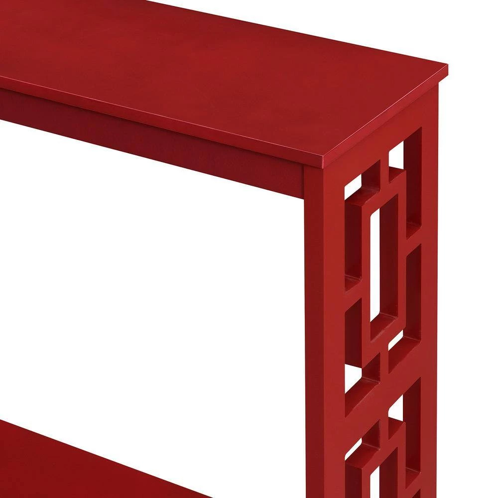 Town Square 39.5 in. Cranberry Red 31.75 in. Rectangle Wood Console Table with Shelf by Convenience Concepts 7 Town Square 39.5 in. Cranberry Red 31.75 in. Rectangle Wood Console Table with Shelf by Convenience Concepts - Image 5
