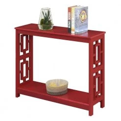 Town Square 39.5 in. Cranberry Red 31.75 in. Rectangle Wood Console Table with Shelf by Convenience Concepts 13 Town Square 39.5 in. Cranberry Red 31.75 in. Rectangle Wood Console Table with Shelf by Convenience Concepts -Cheap Convenience Concepts Store cranberry red convenience concepts console tables s20 441 c3 1000