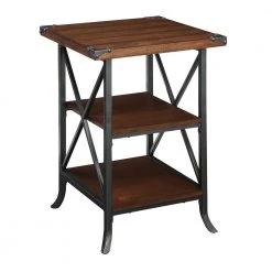 Brookline Dark Walnut Grooved Top End Table by Convenience Concepts