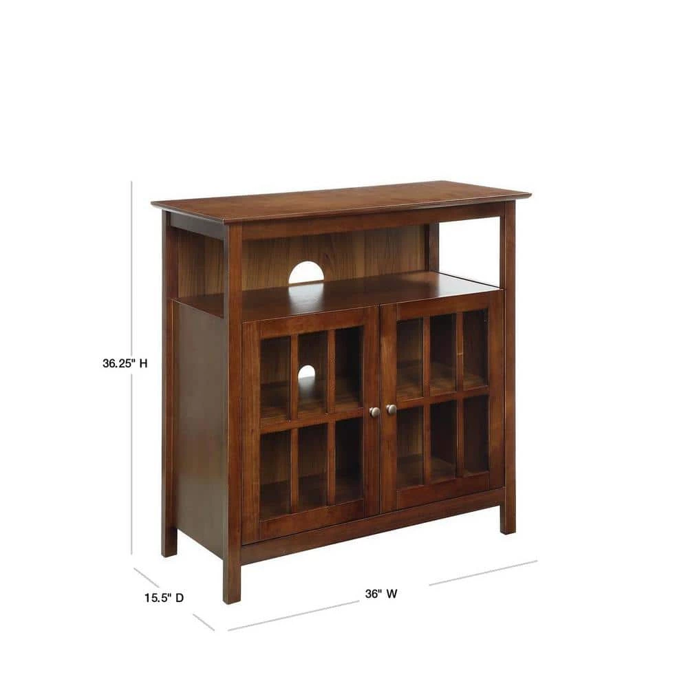 Big Sur 36 in. Dark Walnut Wood TV Stand Fits TVs Up to 42 in. with Storage Doors by Convenience Concepts 5 Big Sur 36 in. Dark Walnut Wood TV Stand Fits TVs Up to 42 in. with Storage Doors by Convenience Concepts - Image 3