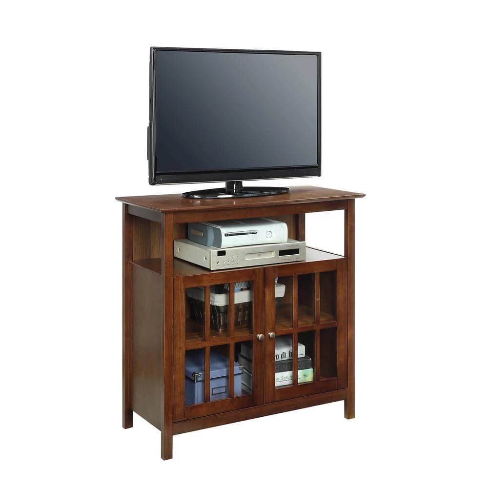 Big Sur 36 in. Dark Walnut Wood TV Stand Fits TVs Up to 42 in. with Storage Doors by Convenience Concepts 4 Big Sur 36 in. Dark Walnut Wood TV Stand Fits TVs Up to 42 in. with Storage Doors by Convenience Concepts - Image 2