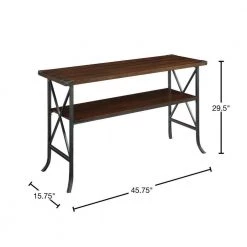 Brookline 46 in. Dark Walnut/Slate Gray Frame Rectangle Wood Console Table with Storage by Convenience Concepts -Cheap Convenience Concepts Store dark walnut slate gray frame convenience concepts console tables r4 0203 40 1000