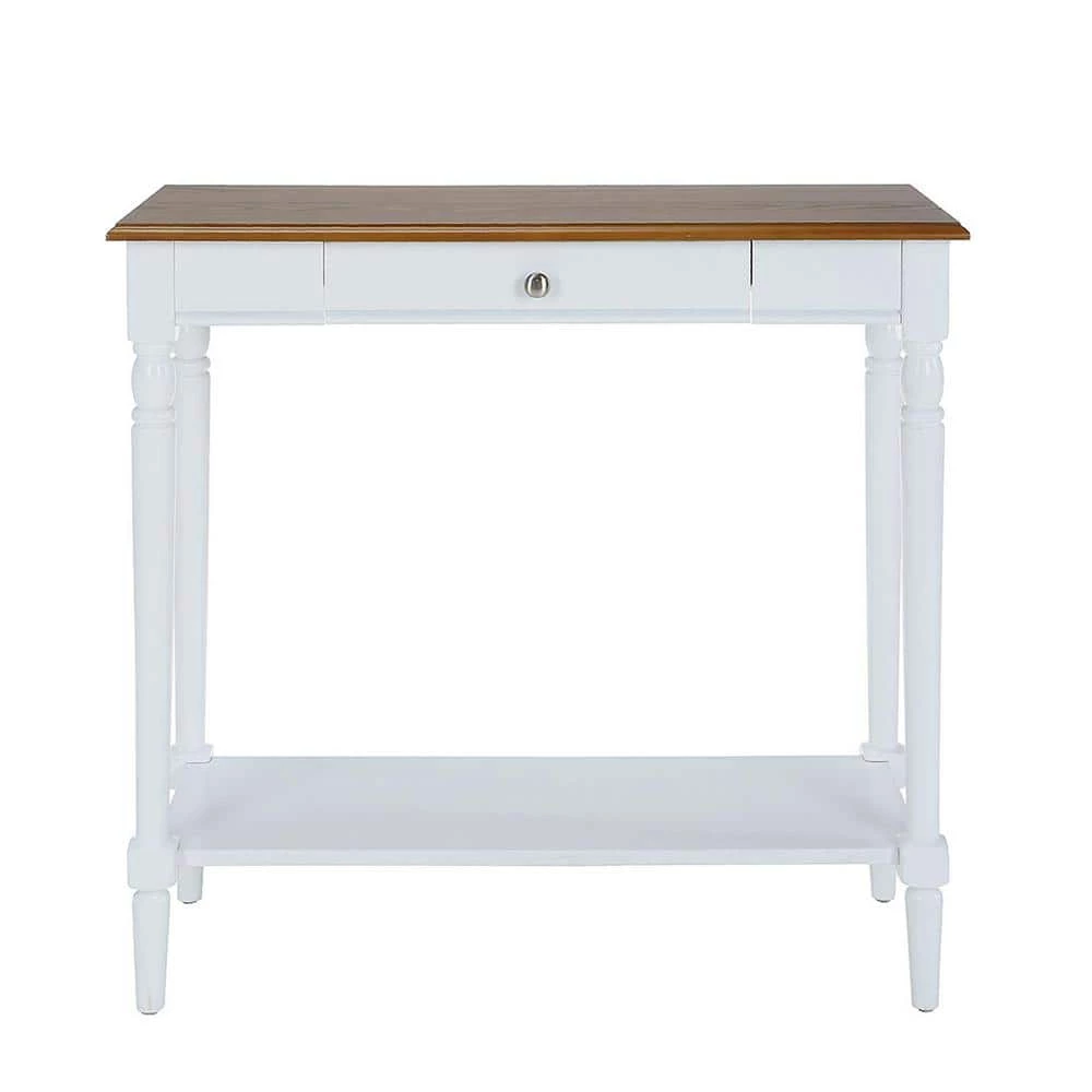 French Country 31.5 in. Dark Walnut/White Standard Rectangle Wood Console Table with 1 Drawer and Shelf by Convenience Concepts 2 French Country 31.5 in. Dark Walnut/White Standard Rectangle Wood Console Table with 1 Drawer and Shelf by Convenience Concepts