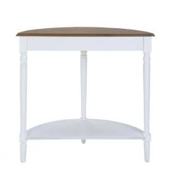 French Country 31.5 in. Dark Walnut/White Standard Half-Round Wood Console Table with Shelf by Convenience Concepts -Cheap Convenience Concepts Store dark walnut white convenience concepts console tables r3 0229 66 1000