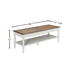 French Country 48 in. Driftwood/White Large Rectangle Wood Coffee Table with Shelf by Convenience Concepts -Cheap Convenience Concepts Store driftwood and white convenience concepts coffee tables 6042184dftw 40 1000