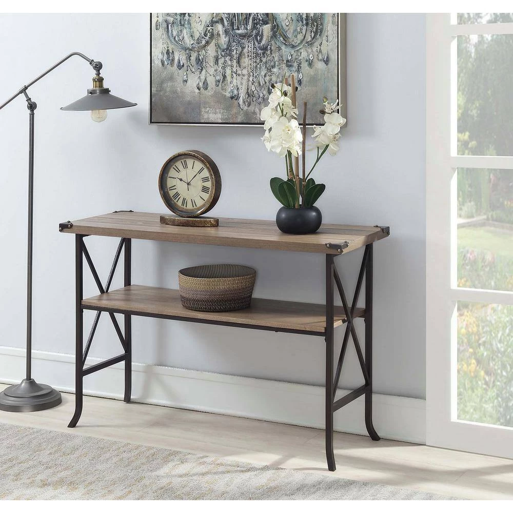 Brookline 46 in. Brown Rectangle Wood Console Table with Storage by Convenience Concepts 8 Brookline 46 in. Brown Rectangle Wood Console Table with Storage by Convenience Concepts - Image 6
