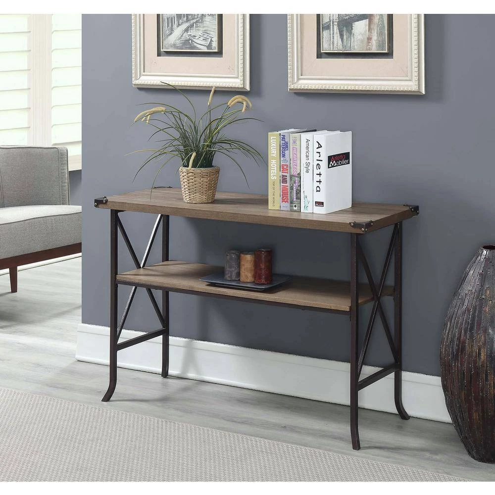 Brookline 46 in. Brown Rectangle Wood Console Table with Storage by Convenience Concepts 10 Brookline 46 in. Brown Rectangle Wood Console Table with Storage by Convenience Concepts - Image 8