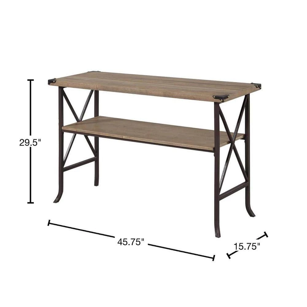 Brookline 46 in. Brown Rectangle Wood Console Table with Storage by Convenience Concepts 5 Brookline 46 in. Brown Rectangle Wood Console Table with Storage by Convenience Concepts - Image 3