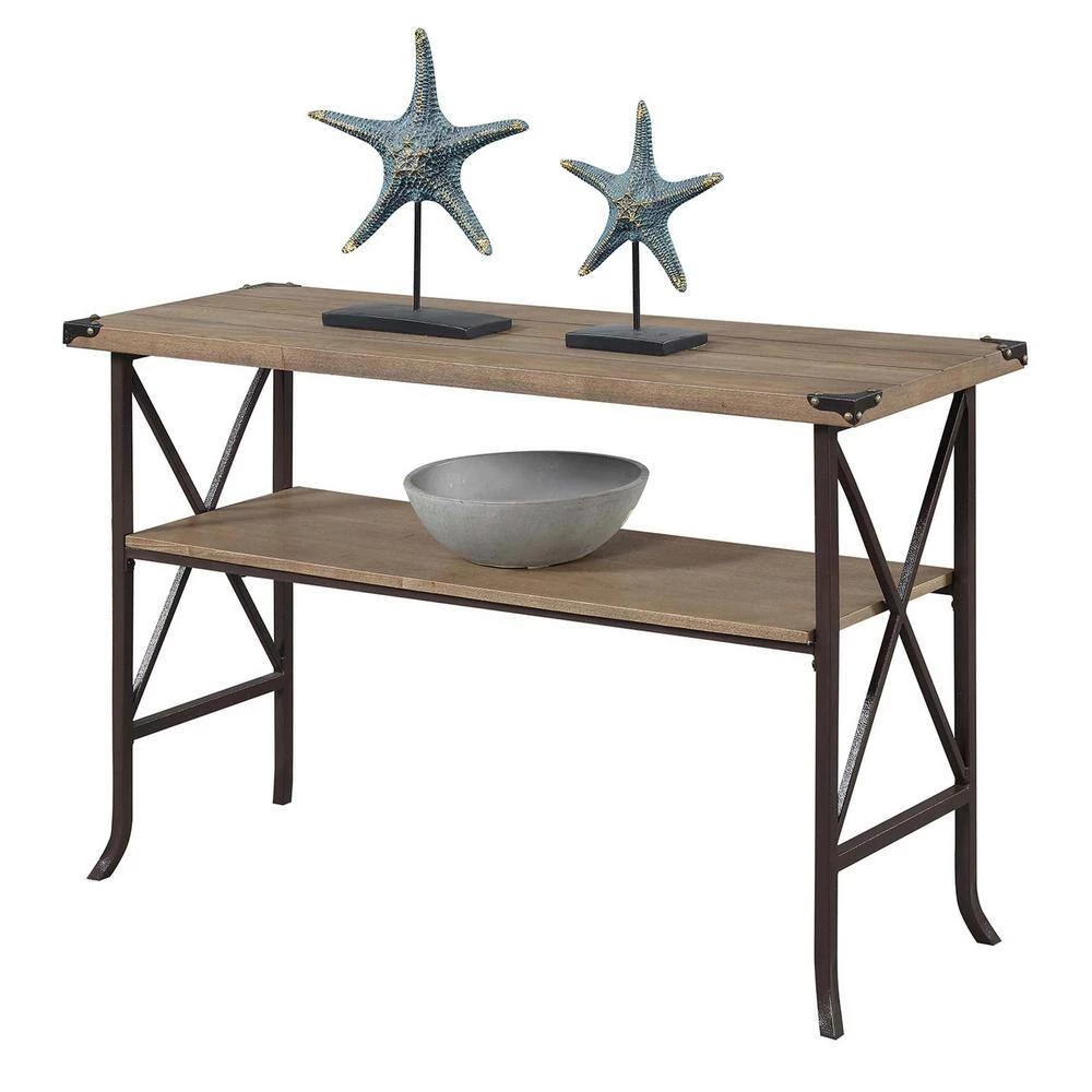 Brookline 46 in. Brown Rectangle Wood Console Table with Storage by Convenience Concepts 6 Brookline 46 in. Brown Rectangle Wood Console Table with Storage by Convenience Concepts - Image 4