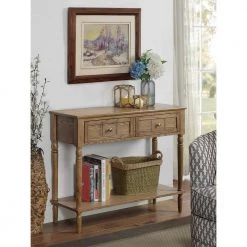 French Country 36 in. Driftwood Rectangle Wood Console Table with 2-Drawers by Convenience Concepts -Cheap Convenience Concepts Store driftwood convenience concepts console tables r3 0204 1f 1000