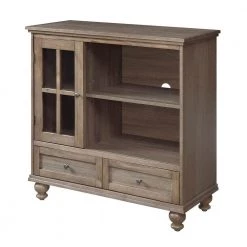 Tahoe 36 in. Driftwood TV Stand with 2 Drawer Fits TVs Up to 40 in. with Storage Doors by Convenience Concepts