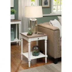 French Country Driftwood Gray and White End Table by Convenience Concepts -Cheap Convenience Concepts Store driftwood gray and white convenience concepts end side tables 6042185dftw 31 1000