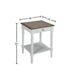 French Country Driftwood Gray and White End Table by Convenience Concepts -Cheap Convenience Concepts Store driftwood gray and white convenience concepts end side tables 6042185dftw 40 1000