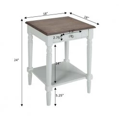 French Country Driftwood Gray and White End Table by Convenience Concepts -Cheap Convenience Concepts Store driftwood gray and white convenience concepts end side tables 6042185dftw c3 1000