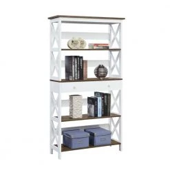 Oxford 59.75 in. Driftwood/White MDF 5-Shelf Standard Bookcase with Drawer by Convenience Concepts 10 Oxford 59.75 in. Driftwood/White MDF 5-Shelf Standard Bookcase with Drawer by Convenience Concepts -Cheap Convenience Concepts Store driftwood white convenience concepts bookcases bookshelves s20 322 4f 1000