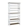Oxford 59.75 in. Driftwood/White MDF 5-Shelf Standard Bookcase with Drawer by Convenience Concepts -Cheap Convenience Concepts Store driftwood white convenience concepts bookcases bookshelves s20 322 64 1000