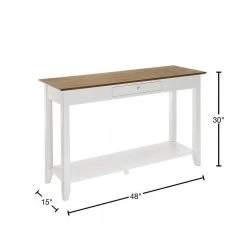 American Heritage 48 in. Driftwood/White Standard Rectangle MDF Console Table with 1 Drawer and Shelf by Convenience Concepts -Cheap Convenience Concepts Store driftwood white convenience concepts console tables r6 393 40 1000