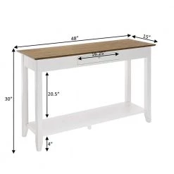 American Heritage 48 in. Driftwood/White Standard Rectangle MDF Console Table with 1 Drawer and Shelf by Convenience Concepts -Cheap Convenience Concepts Store driftwood white convenience concepts console tables r6 393 c3 1000