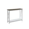 Oxford 39.5 in. L Driftwood and White 31.5 in. H Rectangle Wood Console Table with Bottom Shelf by Convenience Concepts -Cheap Convenience Concepts Store driftwood white convenience concepts console tables s20 320 64 1000