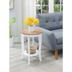 American Heritage Driftwood and White Round End Table by Convenience Concepts -Cheap Convenience Concepts Store driftwood white convenience concepts end side tables r6 357 31 1000