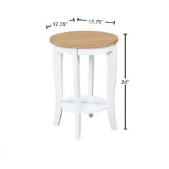 American Heritage Driftwood and White Round End Table by Convenience Concepts -Cheap Convenience Concepts Store driftwood white convenience concepts end side tables r6 357 40 1000