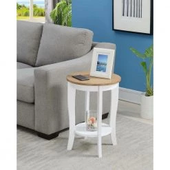 American Heritage Driftwood and White Round End Table by Convenience Concepts -Cheap Convenience Concepts Store driftwood white convenience concepts end side tables r6 357 44 1000