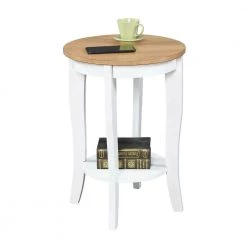 American Heritage Driftwood and White Round End Table by Convenience Concepts -Cheap Convenience Concepts Store driftwood white convenience concepts end side tables r6 357 c3 1000