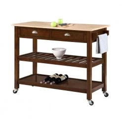 American Heritage Espresso/Butcher Block Kitchen Cart with Drawers by Convenience Concepts 16 American Heritage Espresso/Butcher Block Kitchen Cart with Drawers by Convenience Concepts -Cheap Convenience Concepts Store espresso butcher block convenience concepts bar carts v2 254 44 1000