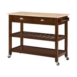 American Heritage Espresso/Butcher Block Kitchen Cart with Drawers by Convenience Concepts 18 American Heritage Espresso/Butcher Block Kitchen Cart with Drawers by Convenience Concepts -Cheap Convenience Concepts Store espresso butcher block convenience concepts bar carts v2 254 76 1000