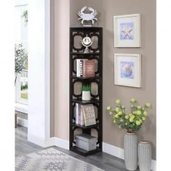 63.75 in. Espresso Wood 6-shelf Corner Bookcase with Open Storage by Convenience Concepts -Cheap Convenience Concepts Store espresso convenience concepts bookcases bookshelves s20 359 d4 1000