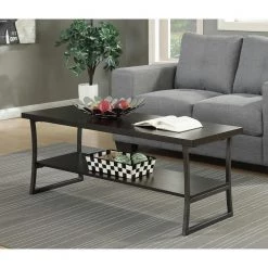 X-Calibur 48 in. Espresso Large Rectangle Wood Coffee Table with Shelf by Convenience Concepts -Cheap Convenience Concepts Store espresso convenience concepts coffee tables 111582es 31 1000