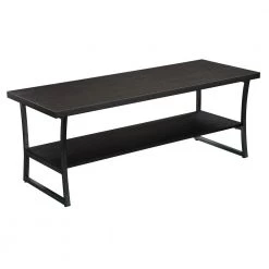 X-Calibur 48 in. Espresso Large Rectangle Wood Coffee Table with Shelf by Convenience Concepts