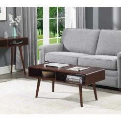 Napa Valley 42 in. Espresso Large Rectangle Wood Coffee Table with Shelf by Convenience Concepts -Cheap Convenience Concepts Store espresso convenience concepts coffee tables r6 309 1f 1000